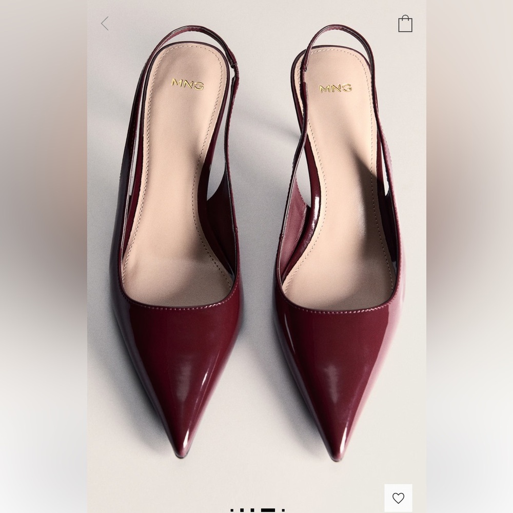 MANGO Burgundy Red Slingback Heels